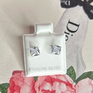 Sterling Silver Square Stud Earrings